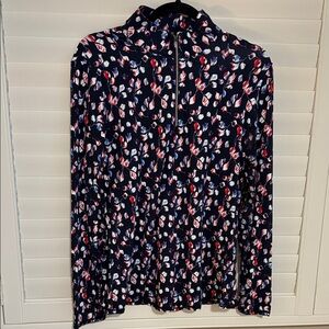 Ada Floral Women's Blouse - Navy, Red, White